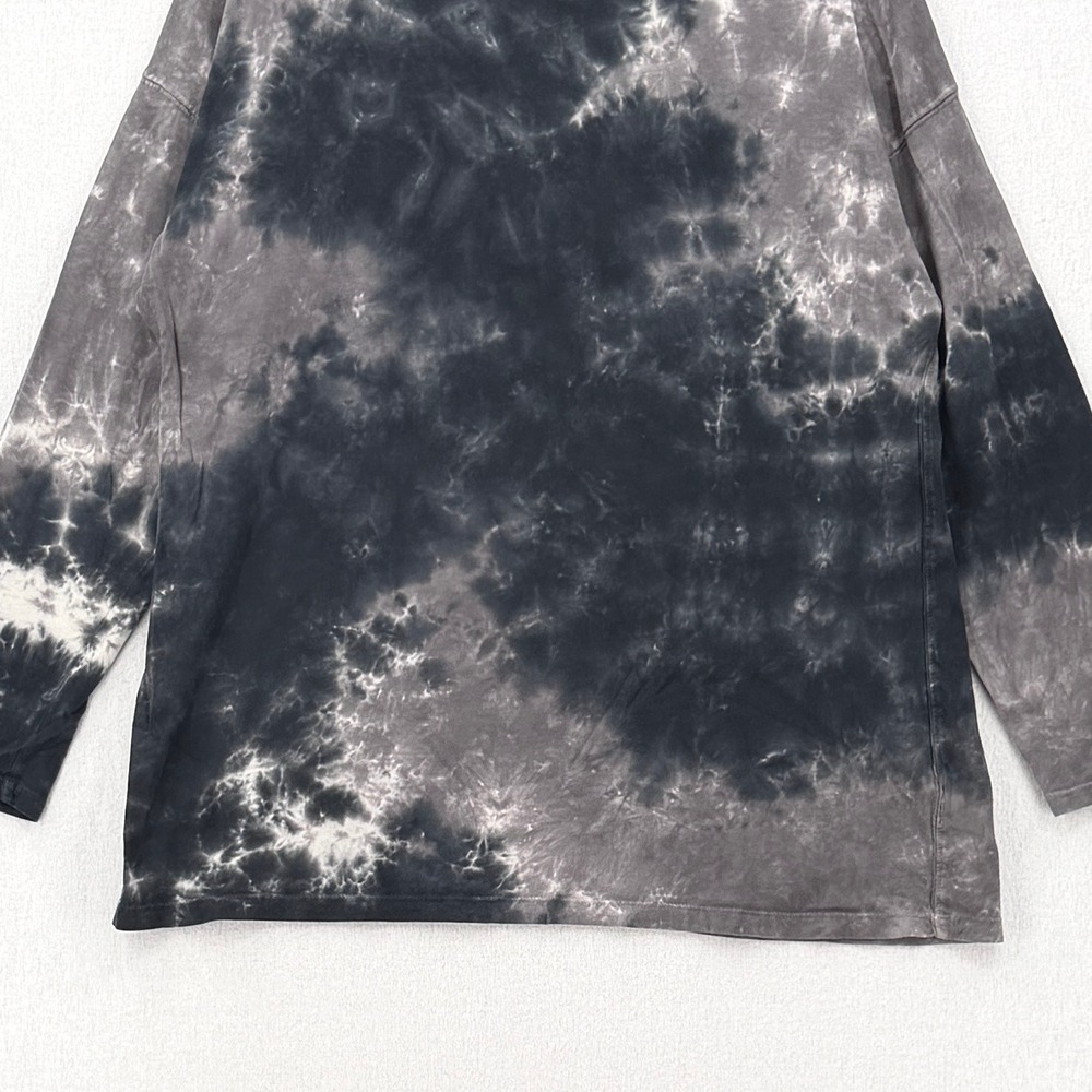 WE THE FREE PEOPLE Be Free Tunic Top Small Gray Tie Dye Mock Neck Long Sleeve - Picture 10 of 16